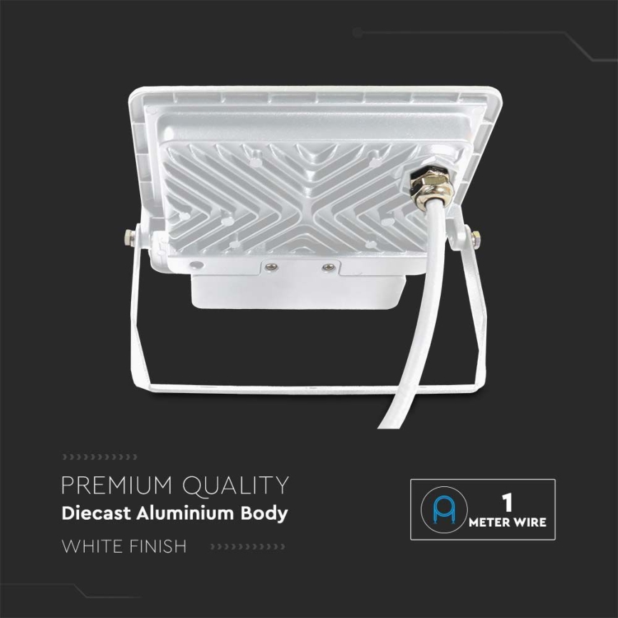 LED Prožektor anduriga LED/50W/230V 6500K IP65 valge