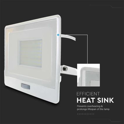 LED Prožektor anduriga LED/50W/230V 6500K IP65 valge