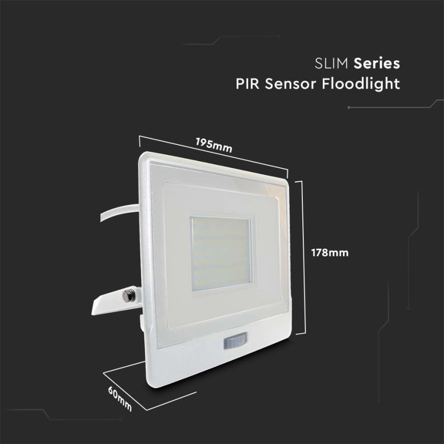 LED Prožektor anduriga LED/50W/230V 6500K IP65 valge
