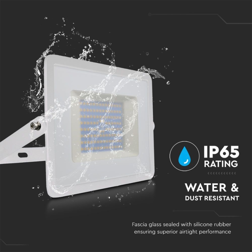 LED Prožektor LED/100W/230V 6500K IP65 valge