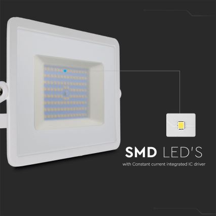 LED Prožektor LED/100W/230V 6500K IP65 valge