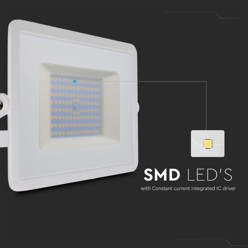 LED Prožektor LED/100W/230V 6500K IP65 valge