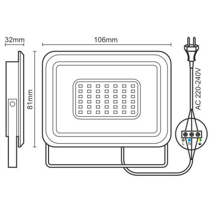 LED Prožektor LED/10W/230V 4000K IP65