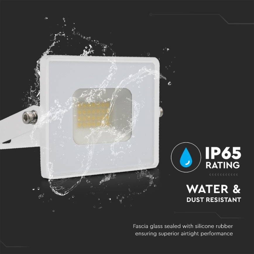 LED Prožektor LED/20W/230V 6500K IP65 valge