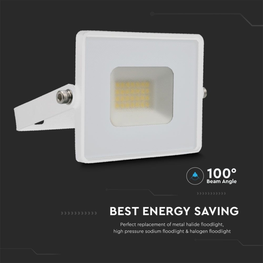 LED Prožektor LED/20W/230V 6500K IP65 valge
