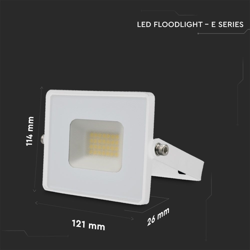 LED Prožektor LED/20W/230V 6500K IP65 valge