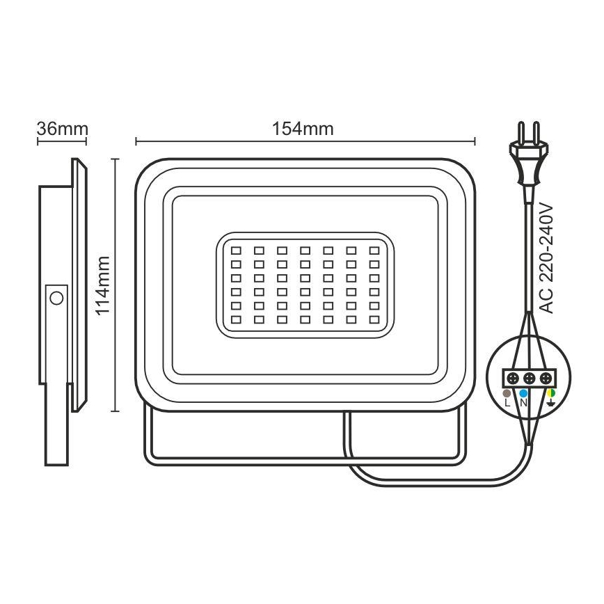 LED Prožektor LED/30W/230V 4000K IP65