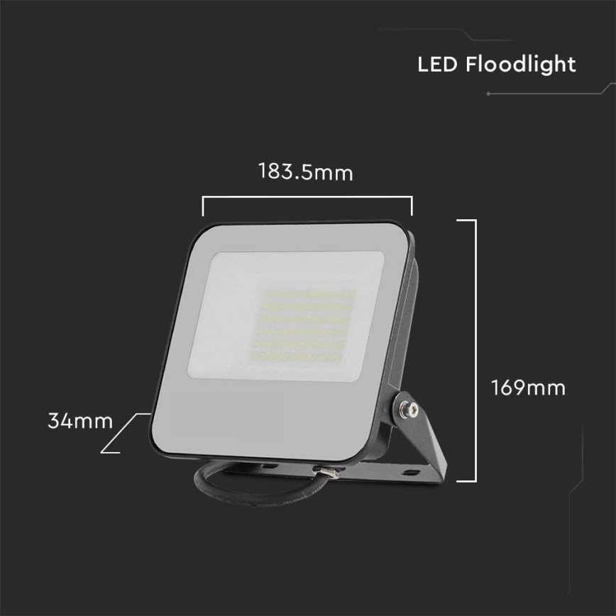 LED Prožektor LED/50W/230V 4000K IP65 must