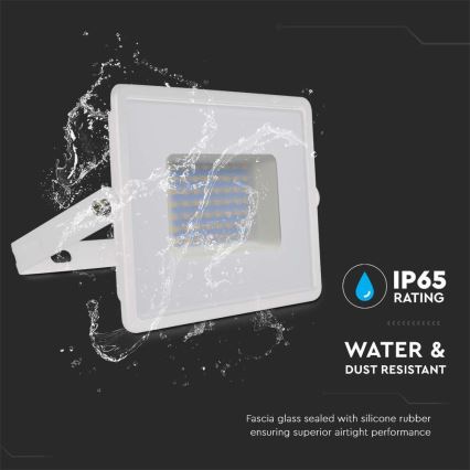 LED Prožektor LED/50W/230V 6500K IP65 valge