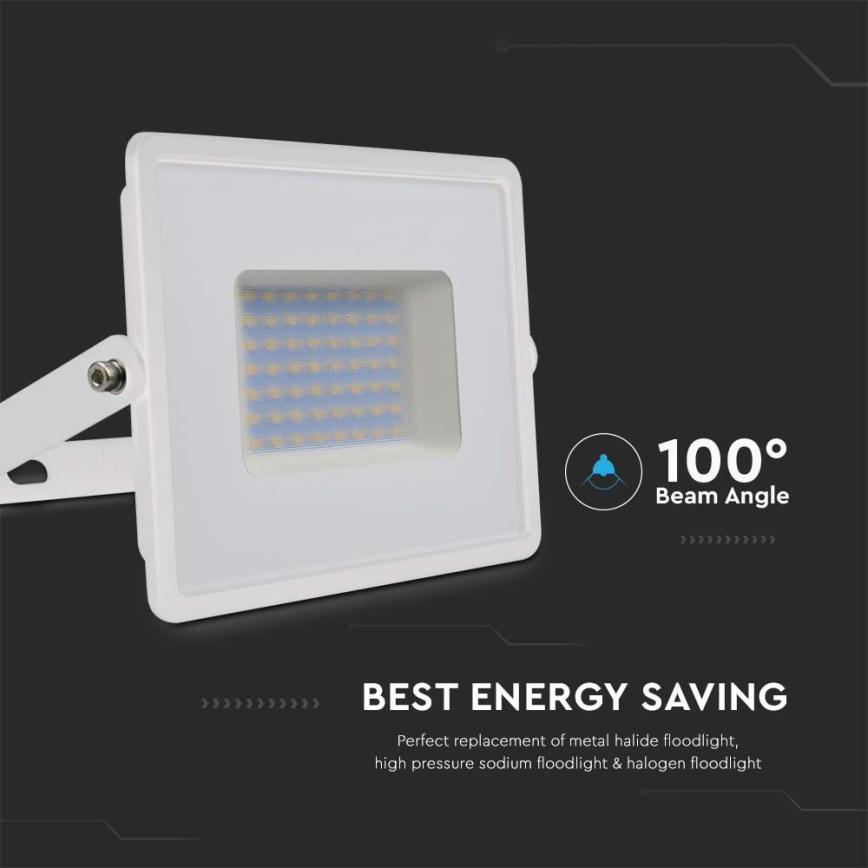 LED Prožektor LED/50W/230V 6500K IP65 valge