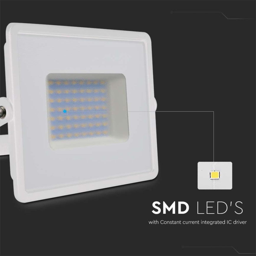 LED Prožektor LED/50W/230V 6500K IP65 valge