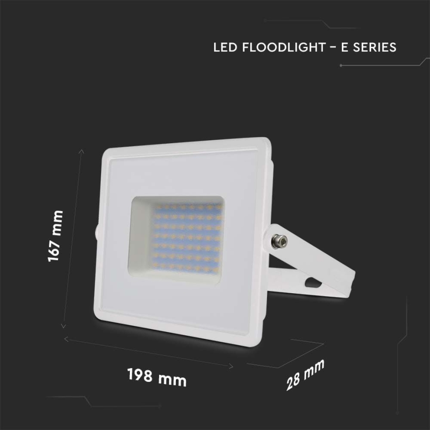 LED Prožektor LED/50W/230V 6500K IP65 valge