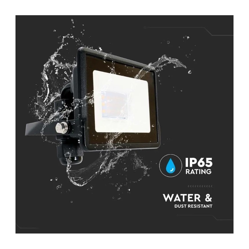 LED Prožektor otseühendusega SAMSUNG CHIP LED/10W/230V IP65 6500K must