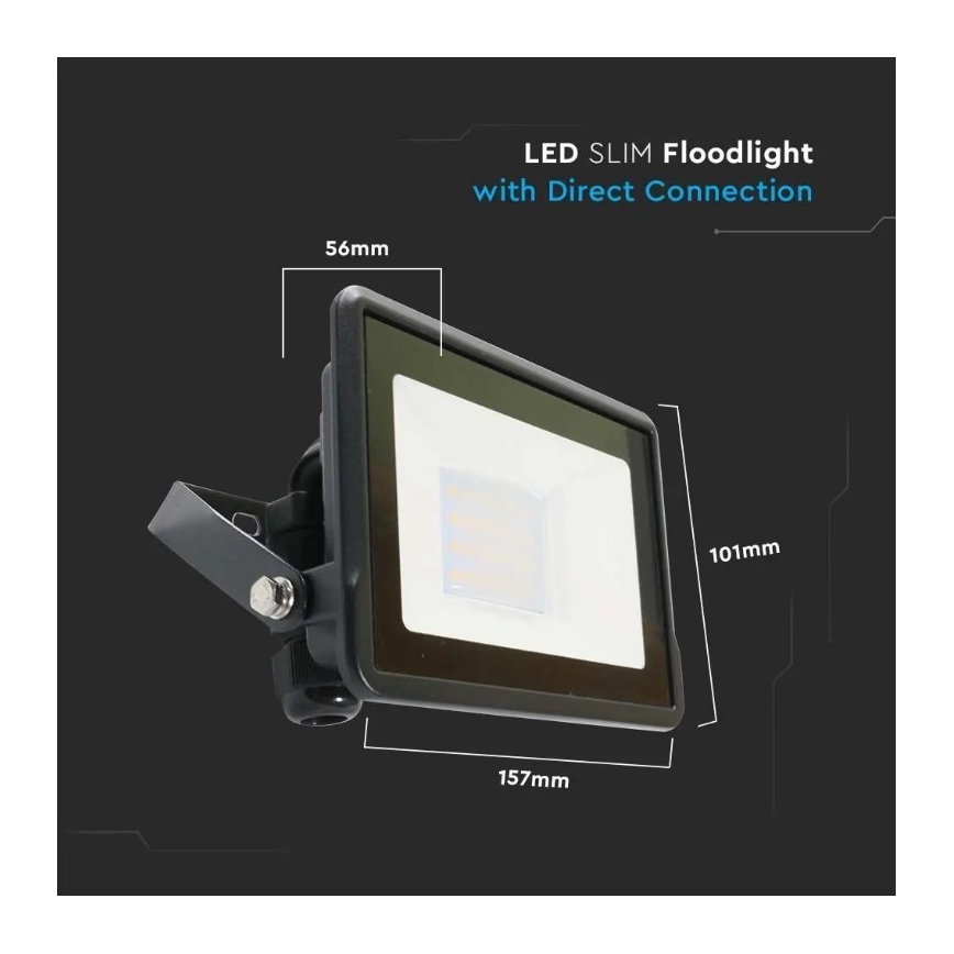 LED Prožektor otseühendusega SAMSUNG CHIP LED/20W/230V IP65 6500K