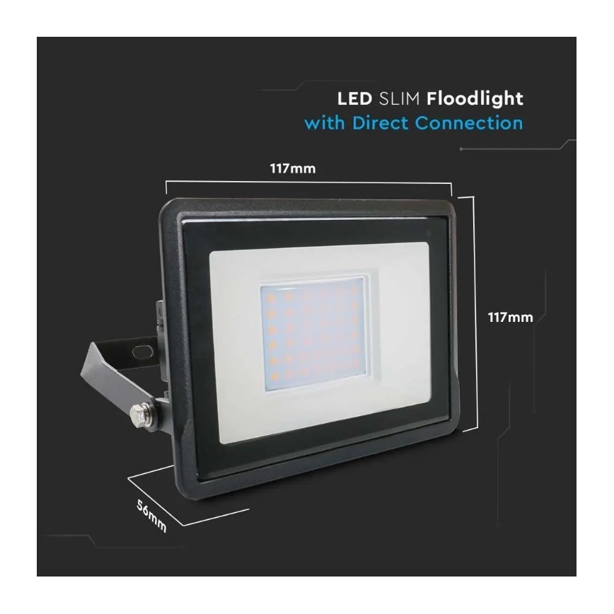 LED Prožektor otseühendusega SAMSUNG CHIP LED/30W/230V IP65 6500K