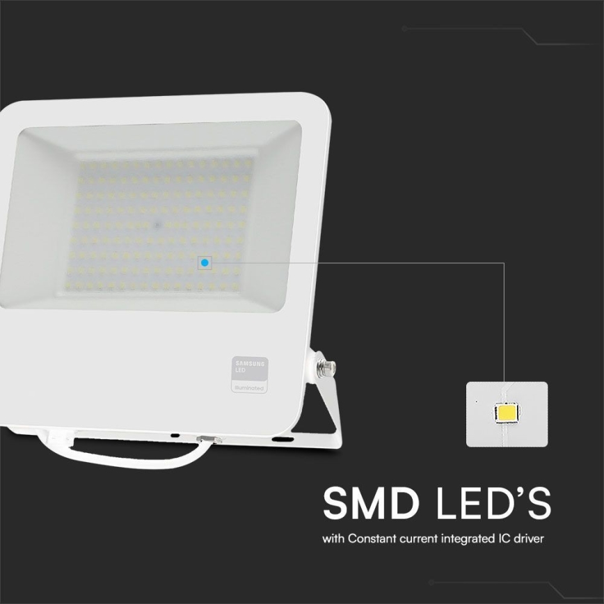 LED Prožektor SAMSUNG CHIP LED/100W/230V 6400K IP65 valge