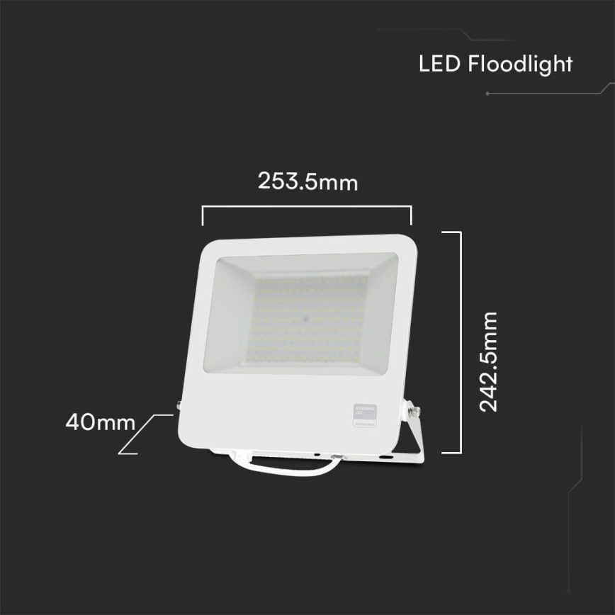 LED Prožektor SAMSUNG CHIP LED/100W/230V 6400K IP65 valge