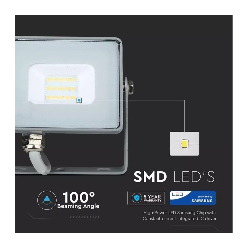 LED Prožektor SAMSUNG CHIP LED/10W/230V IP65 4000K hall