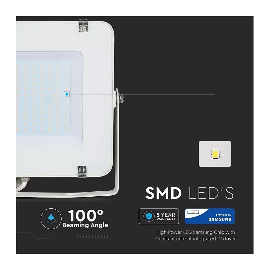 LED Prožektor SAMSUNG CHIP LED/150W/230V 3000K IP65 valge