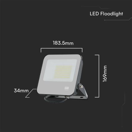 LED Prožektor SAMSUNG CHIP LED/50W/230V 6500K IP65 must