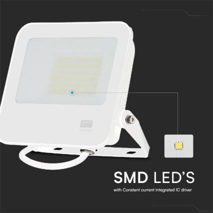 LED Prožektor SAMSUNG CHIP LED/50W/230V 6500K IP65 valge