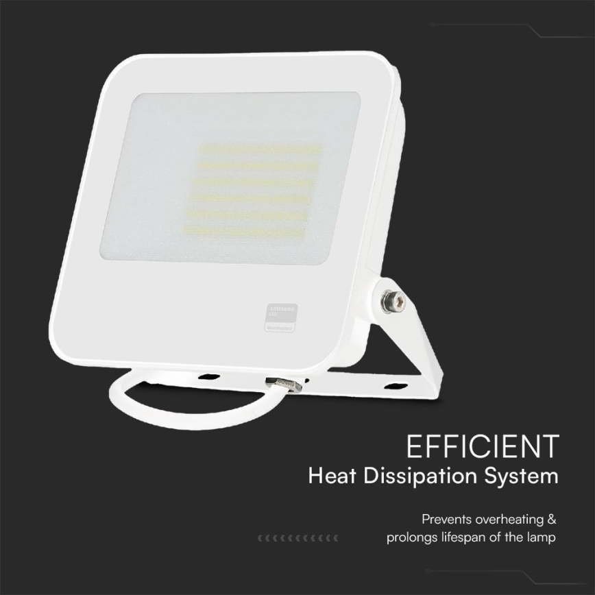 LED Prožektor SAMSUNG CHIP LED/50W/230V 6500K IP65 valge