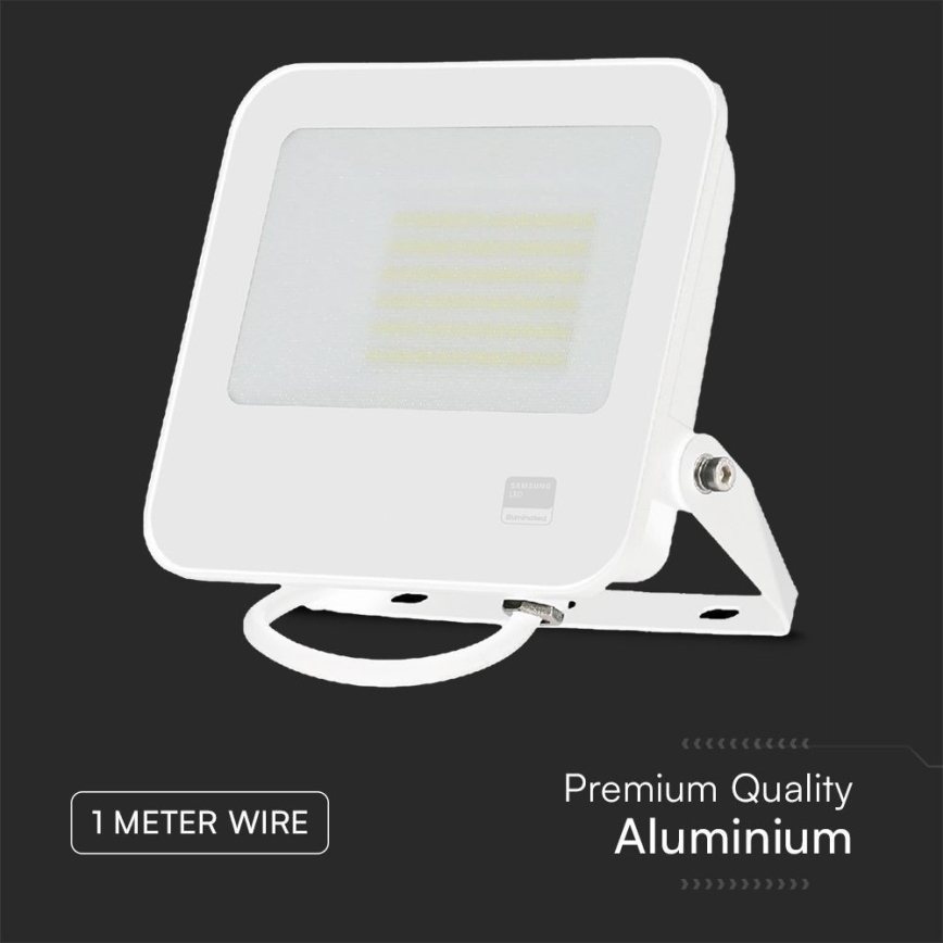 LED Prožektor SAMSUNG CHIP LED/50W/230V 6500K IP65 valge