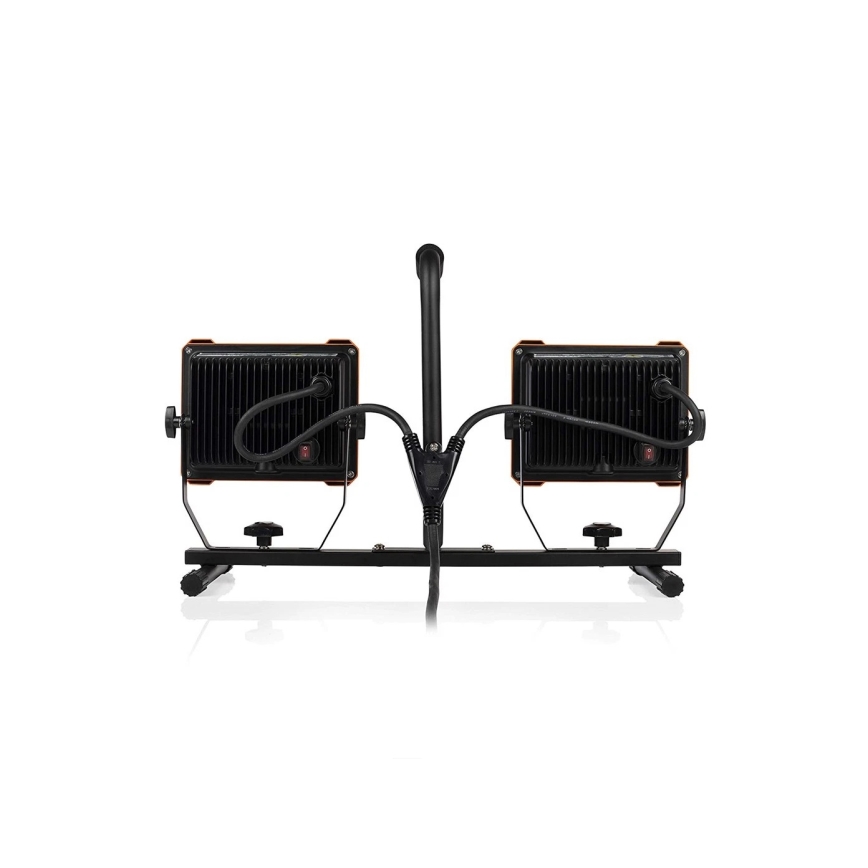 LED-prožektor statiiviga 2xLED/30W/230V 4000K IP65 oranž/must