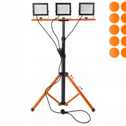 LED-prožektor statiiviga 3xLED/50W/230V 4500K IP65 must/oranž
