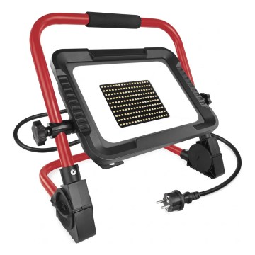 LED-prožektor statiiviga ELION LED/100W/230V 4000K IP65 punane/must