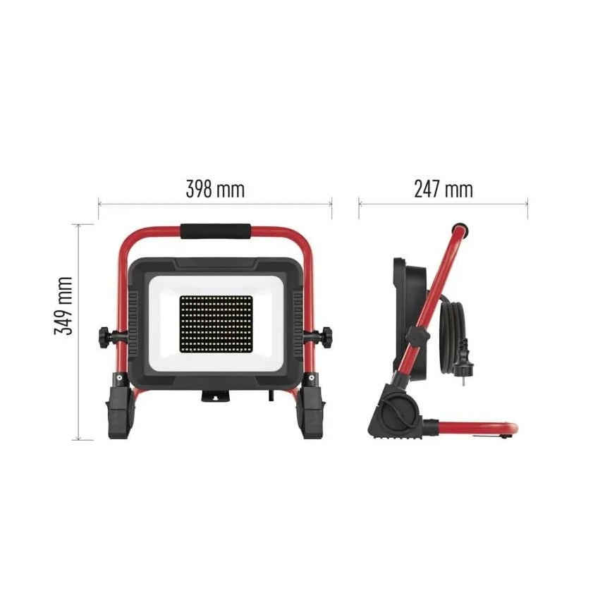 LED-prožektor statiiviga ELION LED/100W/230V 4000K IP65 punane/must