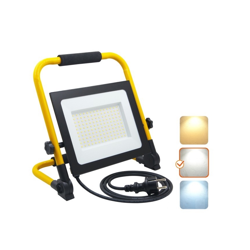 LED Prožektor TIGRA LED/100W/4000K IP54 must/kollane