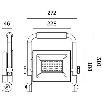 LED Prožektor TIGRA LED/100W/4000K IP54 must/kollane