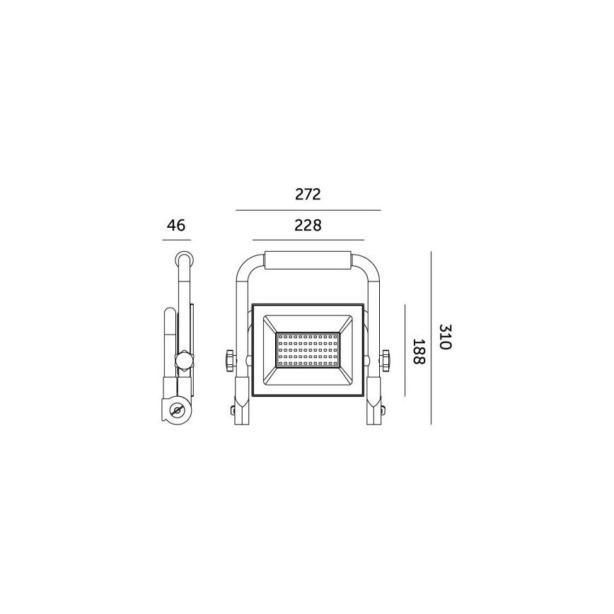 LED Prožektor TIGRA LED/100W/4000K IP54 must/kollane