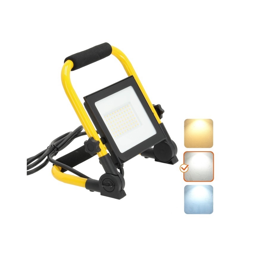 LED Prožektor TIGRA LED/50W/4000K IP54 must/kollane