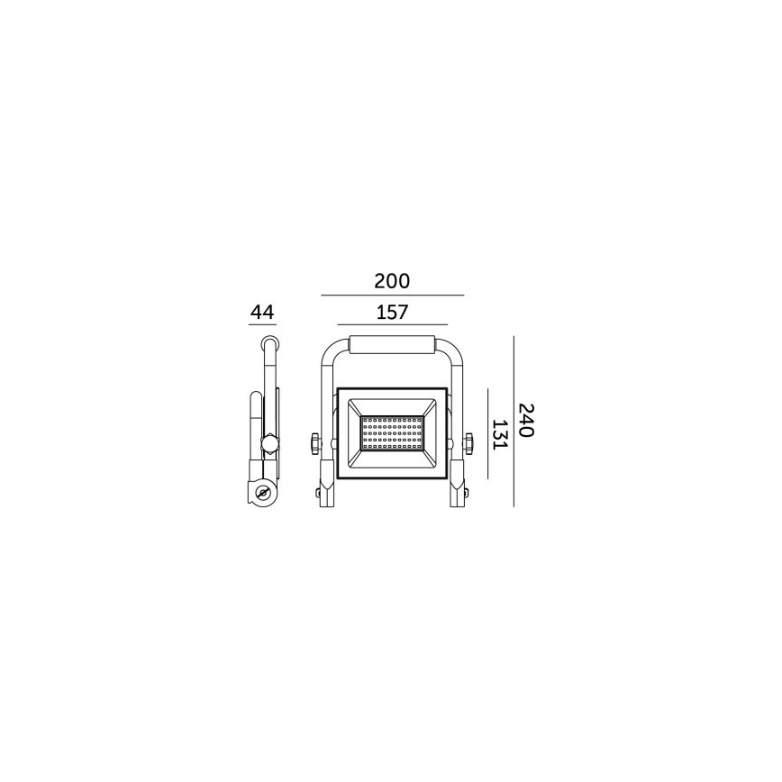 LED Prožektor TIGRA LED/50W/4000K IP54 must/kollane