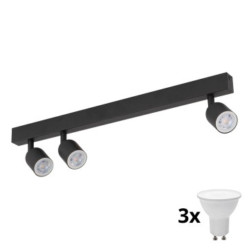 LED punktvalgusti TOP 3xGU10/10W/230V must