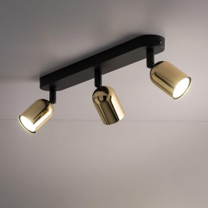 LED-punktvalgusti TOP 3xGU10/10W/230V must/kuldne