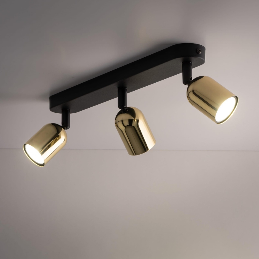 LED-punktvalgusti TOP 3xGU10/10W/230V must/kuldne