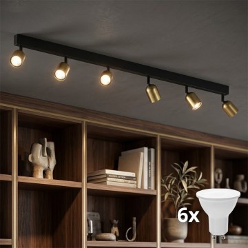 LED punktvalgusti TOP 6xGU10/10W/230V kuldne/must