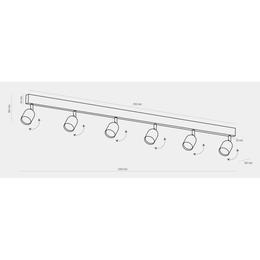 LED punktvalgusti TOP 6xGU10/10W/230V kuldne/must