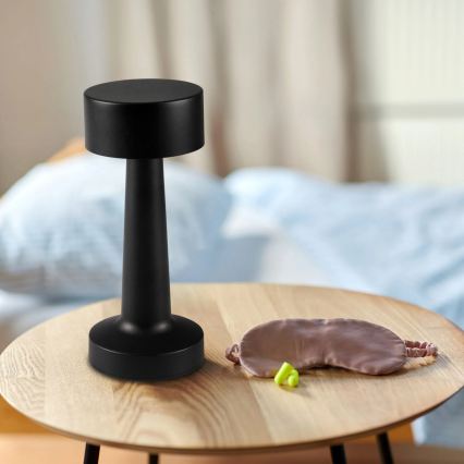 Hämardatav puutetundlik LED-laualamp SIMPLY LED/5V 2700/4000/6500K 800 mAh must