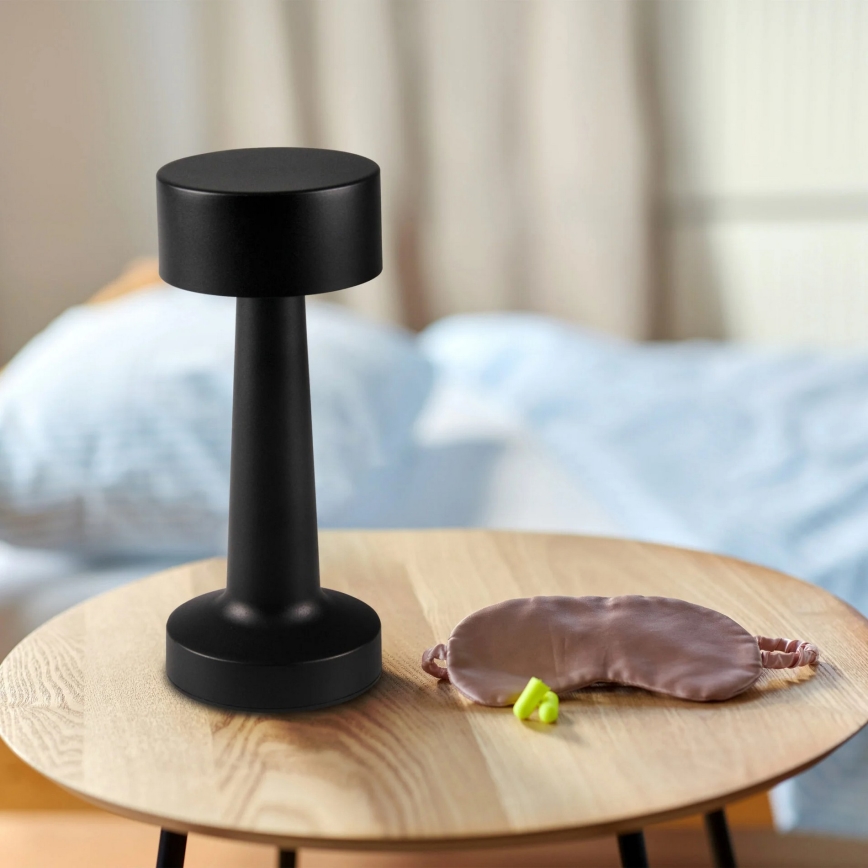 Hämardatav puutetundlik LED-laualamp SIMPLY LED/5V 2700/4000/6500K 800 mAh must