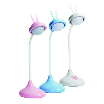 LED Puutetundlik laualamp lastele RABBIT LED/0,4W/5V 3000/6500K sinine + USB