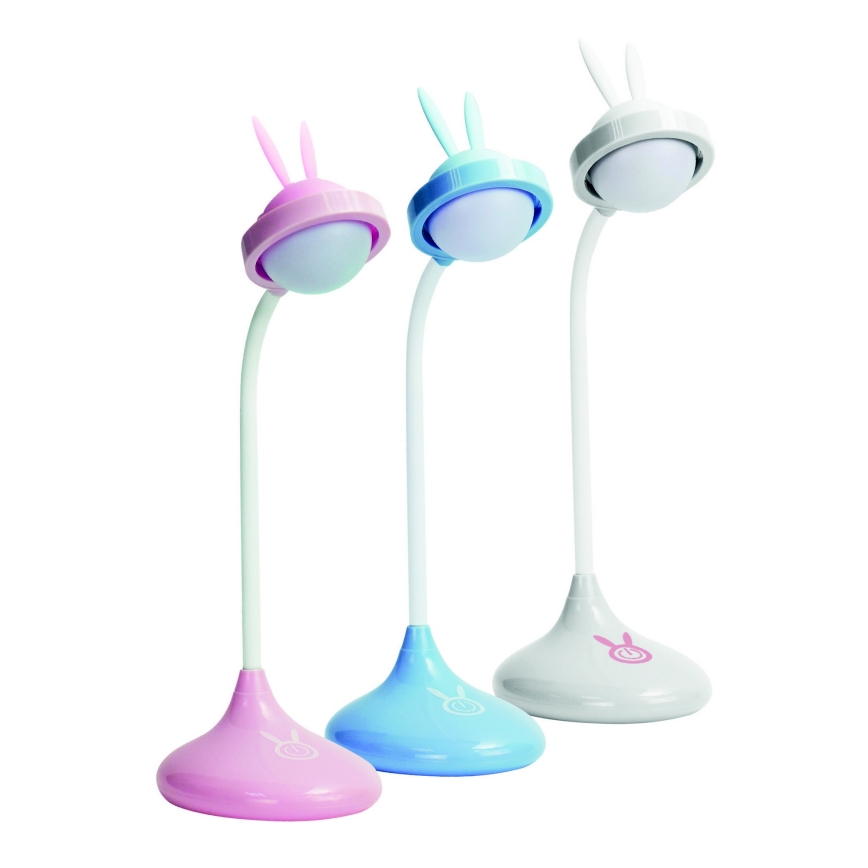 LED Puutetundlik laualamp lastele RABBIT LED/0,4W/5V 3000/6500K sinine + USB