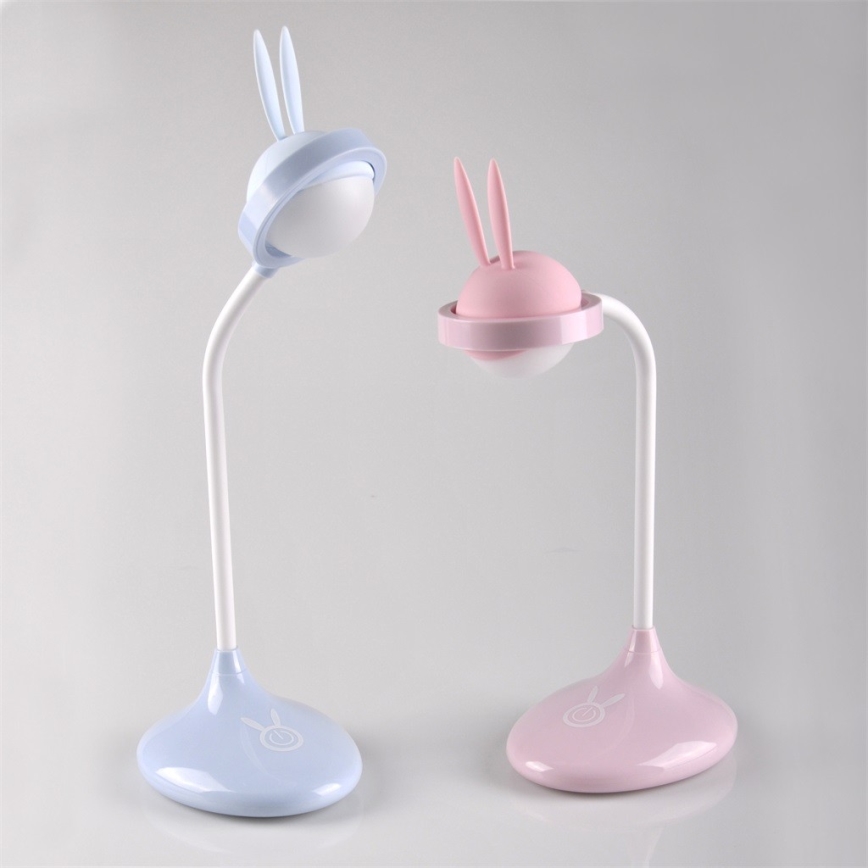 LED Puutetundlik laualamp lastele RABBIT LED/0,4W/5V 3000/6500K sinine + USB