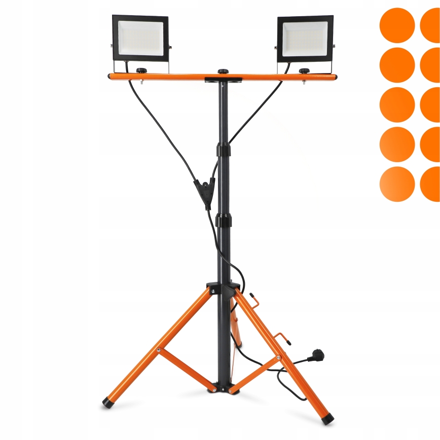 LED-reflektor jalusega 2xLED/50W/230V 4500K IP65 must/oranž