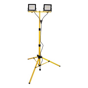 LED reflektor koos statiiviga 2xLED/30W/230V 6500K IP65 kollane