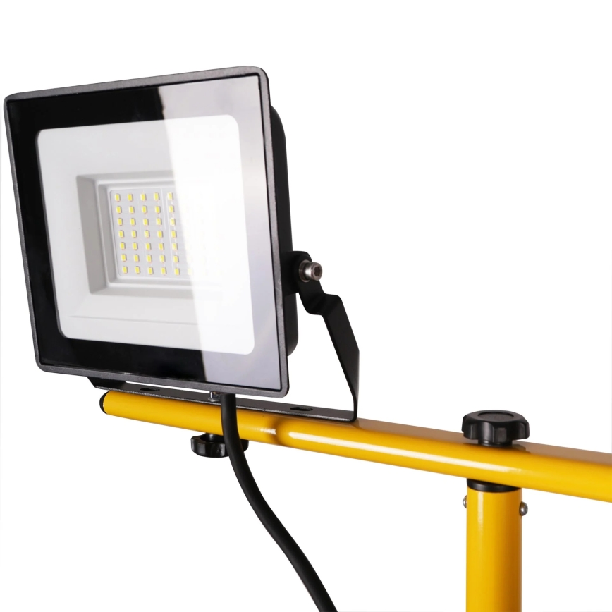 LED reflektor koos statiiviga 2xLED/30W/230V 6500K IP65 kollane