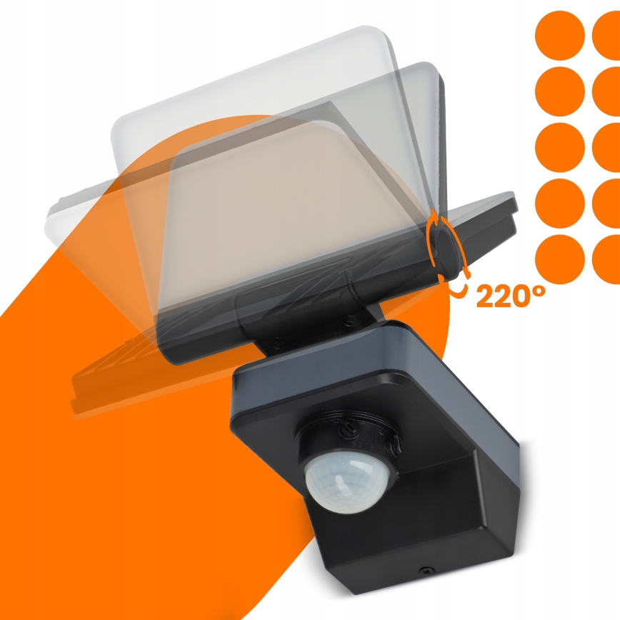 LED-reflektor liikumis- ja hämarusanduriga LED/24W/230V 4200K IP54 must